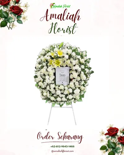 Krans Bunga Duka Cita di Damai Bahagia